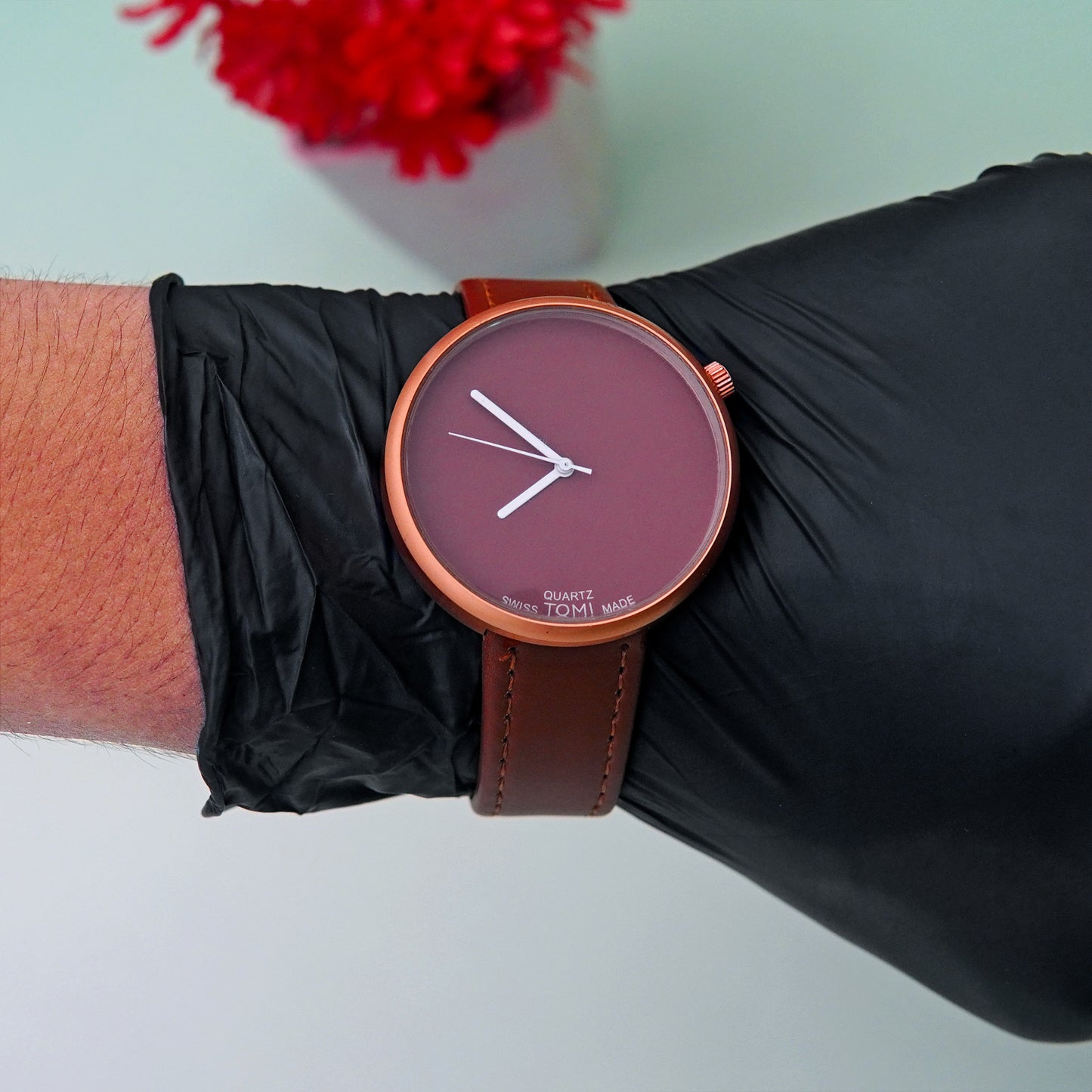 TOMI Stylish Watch For boys leather strap (With box )