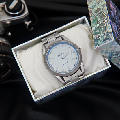 OMEGA New launched silver chain watch for men , Round chain steel watch for men