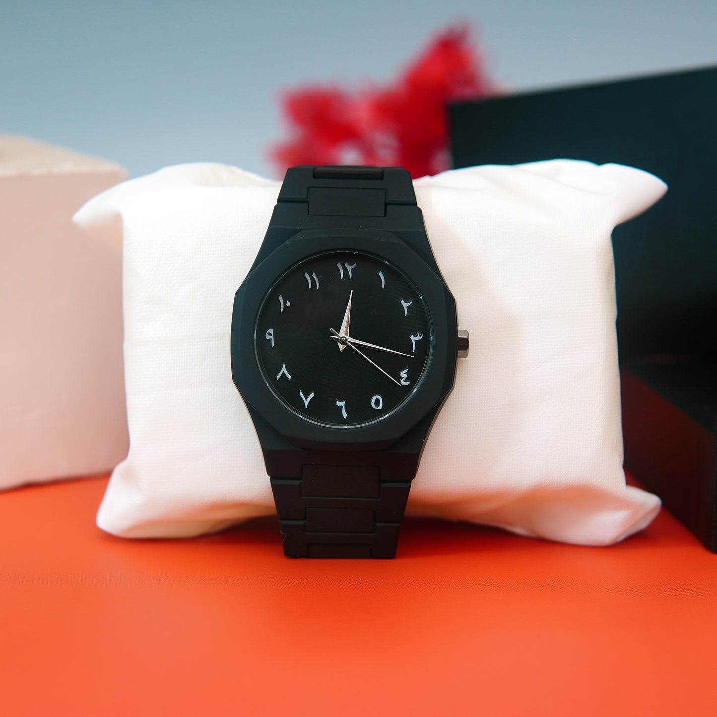 Black Aura watch 2025 New Arabic Aura Watch Black Modern Creative Design Waterproof Fiber Chain Quartz Movement