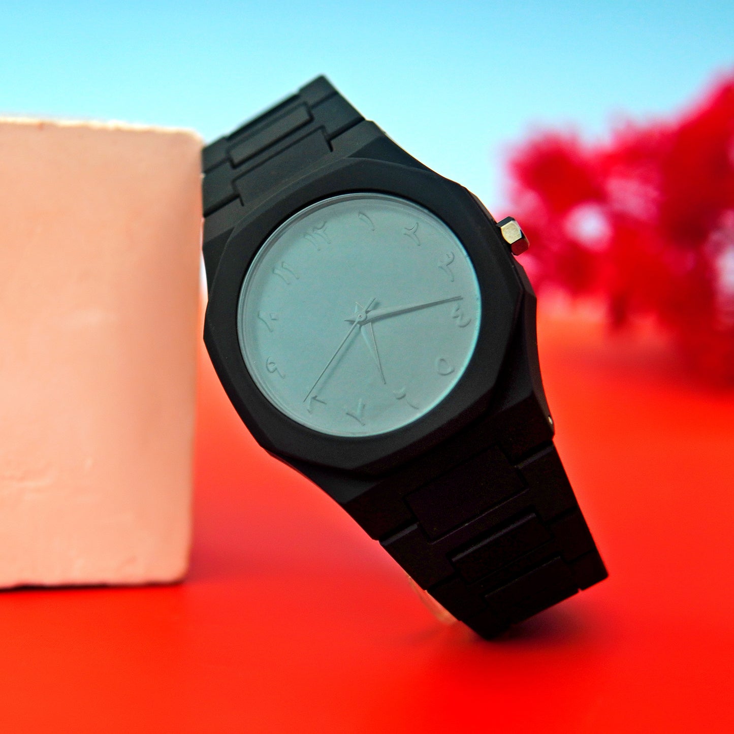 Black Aura watch 2025 New Arabic Aura Watch Black Modern Creative Design Waterproof Fiber Chain Quartz Movement
