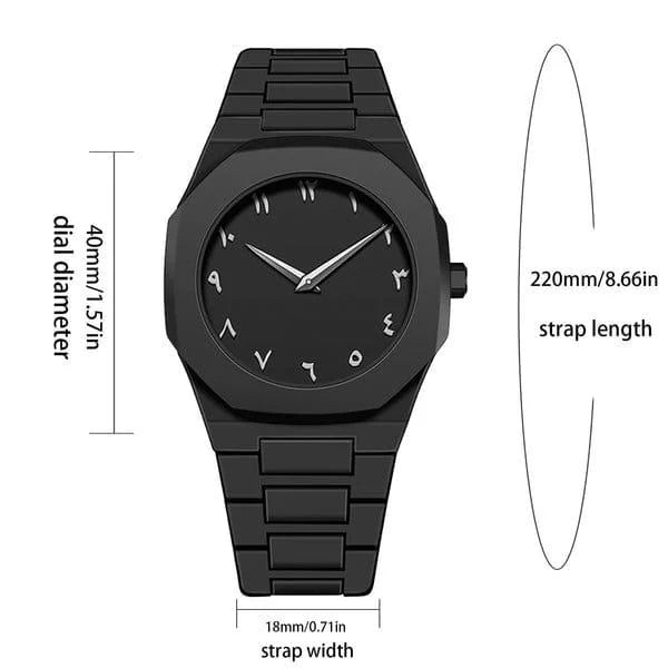 Black Aura watch 2025 New Arabic Aura Watch Black Modern Creative Design Waterproof Fiber Chain Quartz Movement