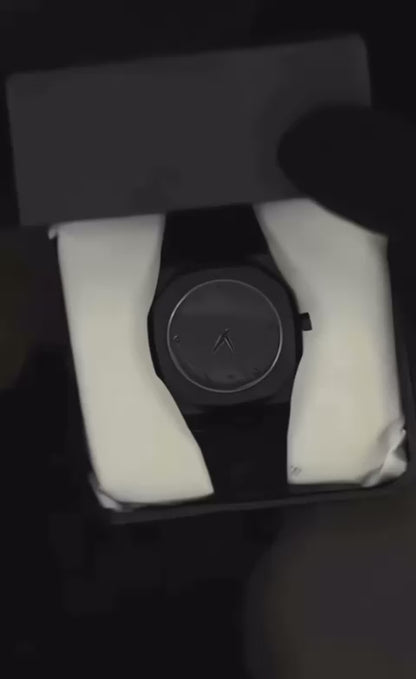 Black Aura watch 2025 New Arabic Aura Watch Black Modern Creative Design Waterproof Fiber Chain Quartz Movement